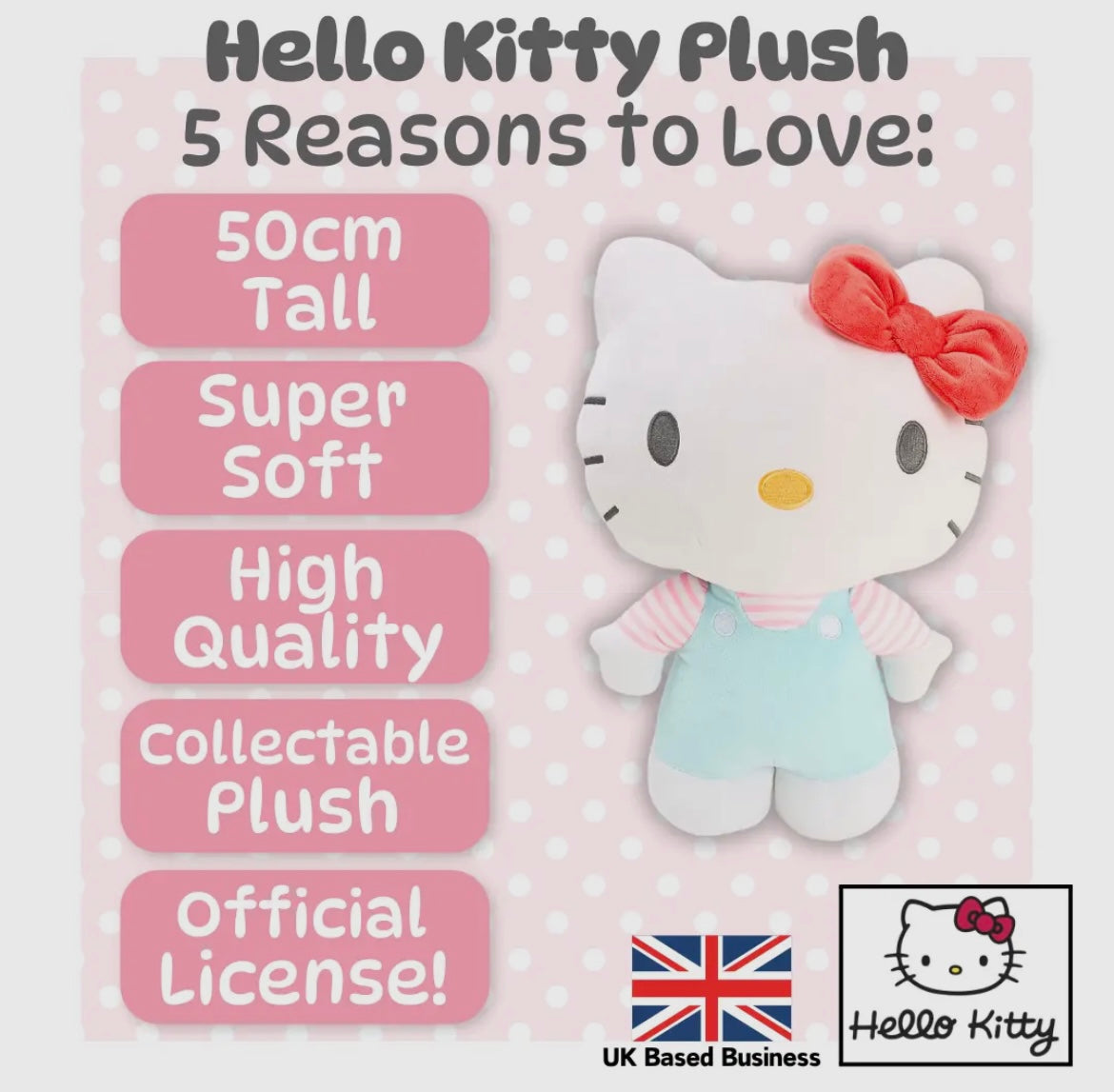 Hello Kitty Giant Plush 50cm - Sky Blue Dress