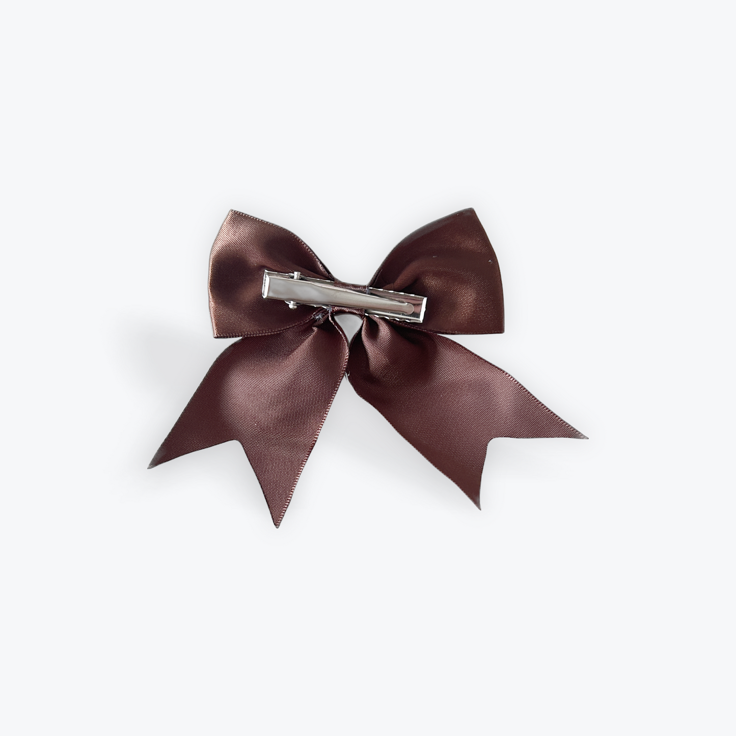 Chocolate Satin Hair Slide Bow