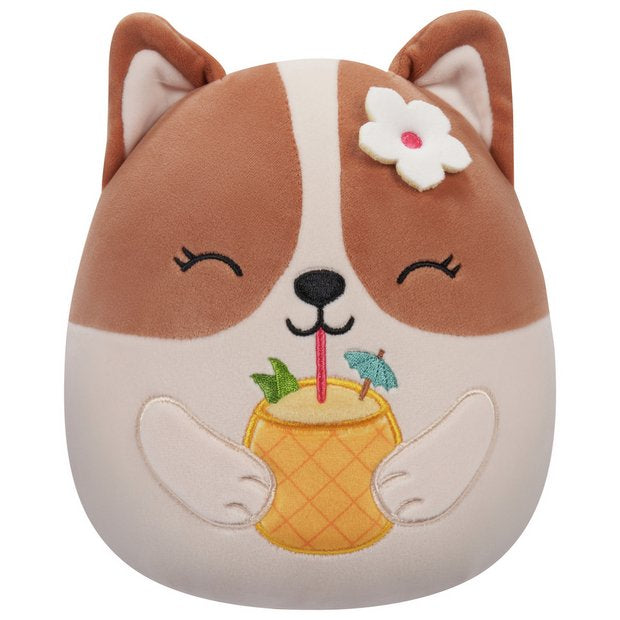 Squishmallows 7.5” Plush - Regina Corgi with Pineapple Drink