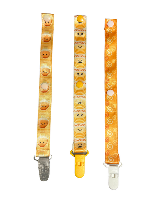 Pancake Mania Adult Pacifier Clip Set