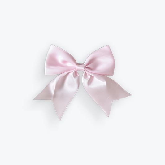 Pastel Pink Satin Hair Slide Bow