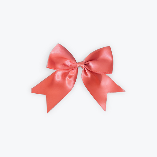 Coral Satin Hair Slide Bow