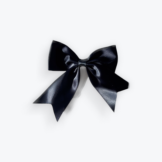 Black Satin Hair Slide Bow