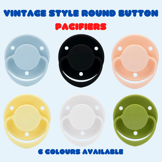Vintage Style Round Button Pacifier - 6 Colour Options